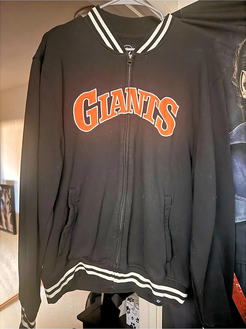 47 Giants Varsity Jacket Black Orange XL Like New